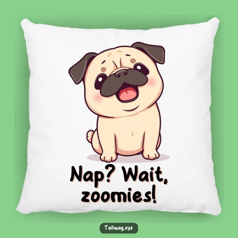 Funny Pug Pillow: Cozy Playful Dog Ears Flopping Cushion Gift