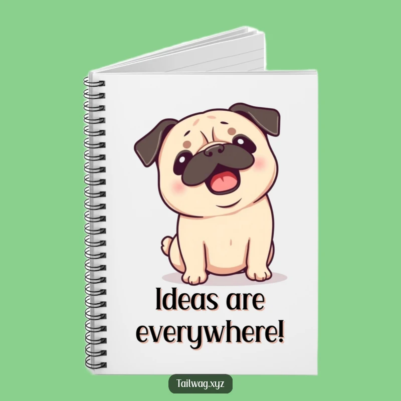 Funny Pug Notebook: Playful Dog Ears Flopping Journal Gift