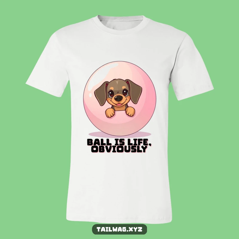 Funny Dachshund Ball T-Shirt: Mischievous Pup Hiding Shirt Gift