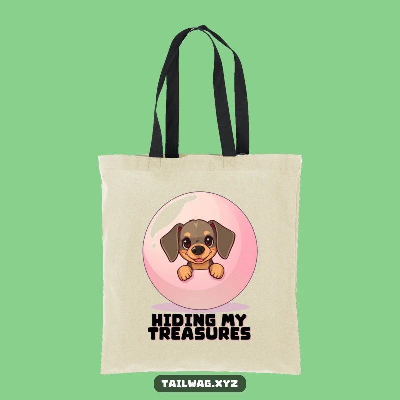 Funny Dachshund Tote Bag: Mischievous Pup Ball Carrier Gift
